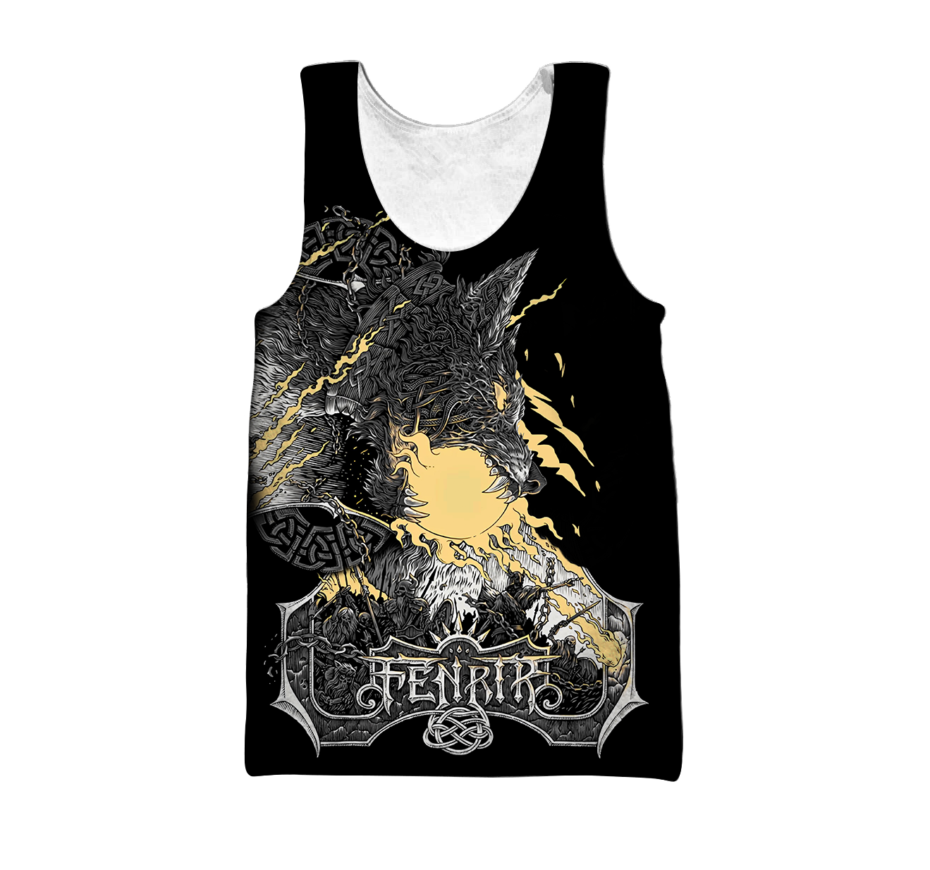 Fenrir Wolf Viking All Over Printed Unisex Deluxe Hoodie ML