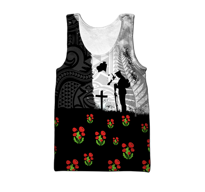 Anzac day new zealand australia lest we forget 3d all over printed shirt and short for man and women