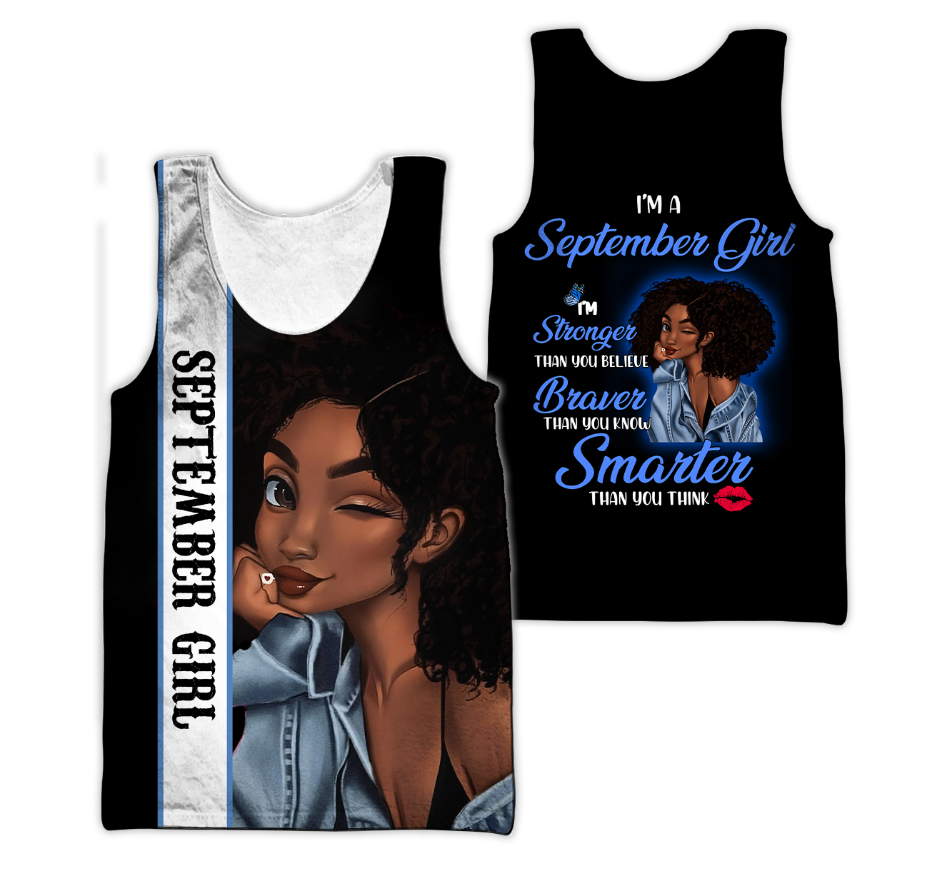 September Girl Customize Name 3D All Over Printed Shirts For Women MH1011200S9