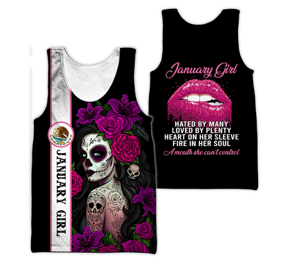 January Girl Customize Name 3D All Over Printed Shirts For Women MH10112001