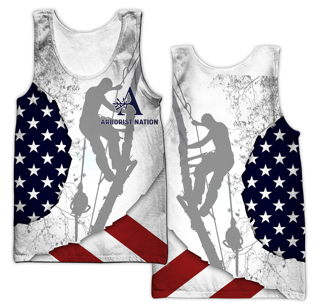 Premium Unisex All Over Printed Flag Pattern Arborist Shirts MEI