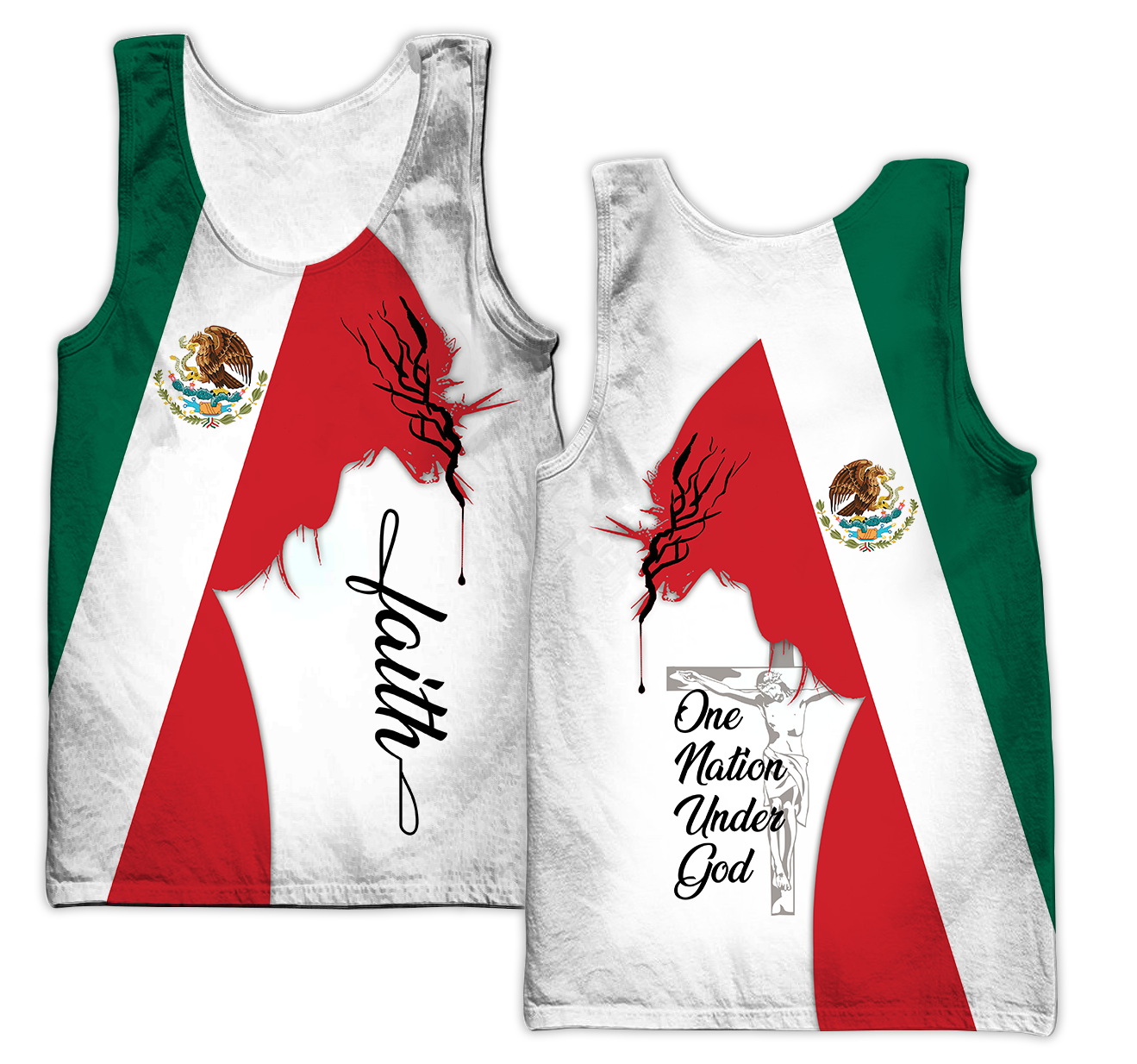 One Nation Under God Mexico Jesus 3D All Over Printed Shirts DQB10092002