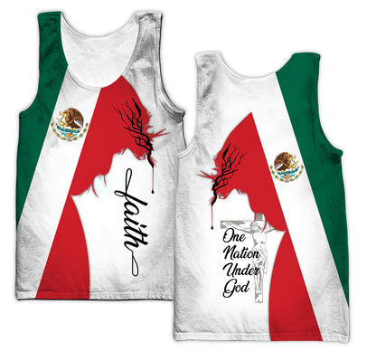 One Nation Under God Mexico Jesus 3D All Over Printed Shirts DQB10092002