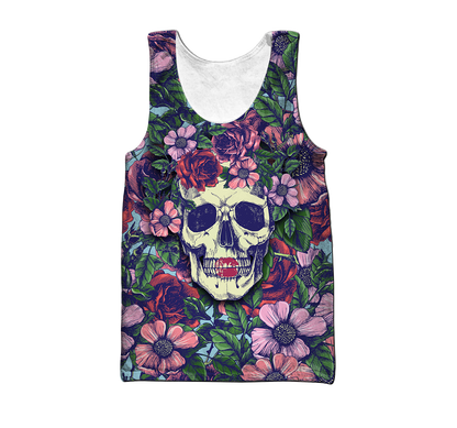 Rose Love Skull 3D all over printed for man and women QB05252004 - Amaze Style™-Apparel