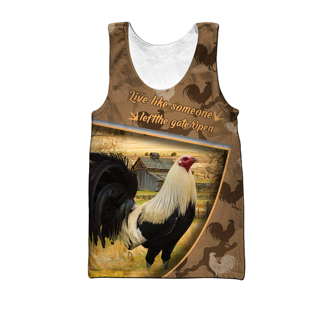 Rooster All Over Printed Unisex Deluxe Hoodie ML