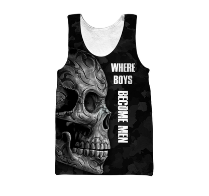 Love Skull tattoos balck 3D all over printed for man and women QB06062002