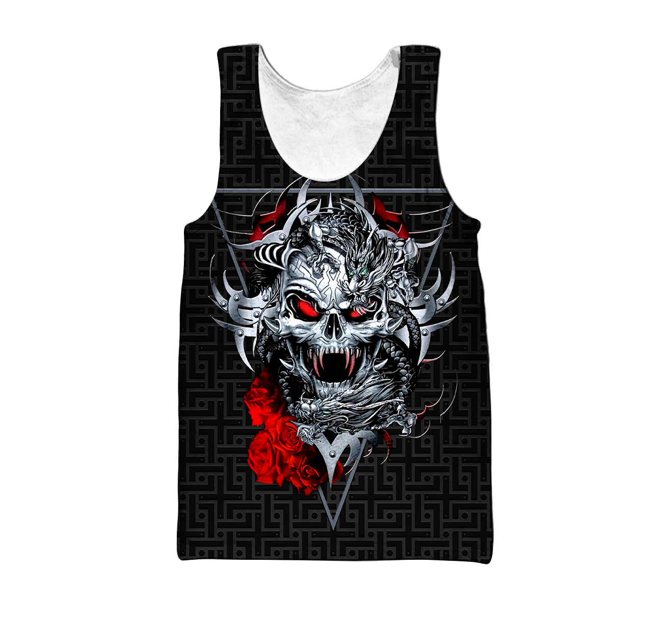 Love dragon Skull red 3D all over printed for man and women QB06152002