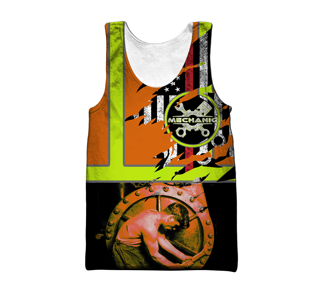 All Over Printed Mechanic Hoodie For Men and Women TN