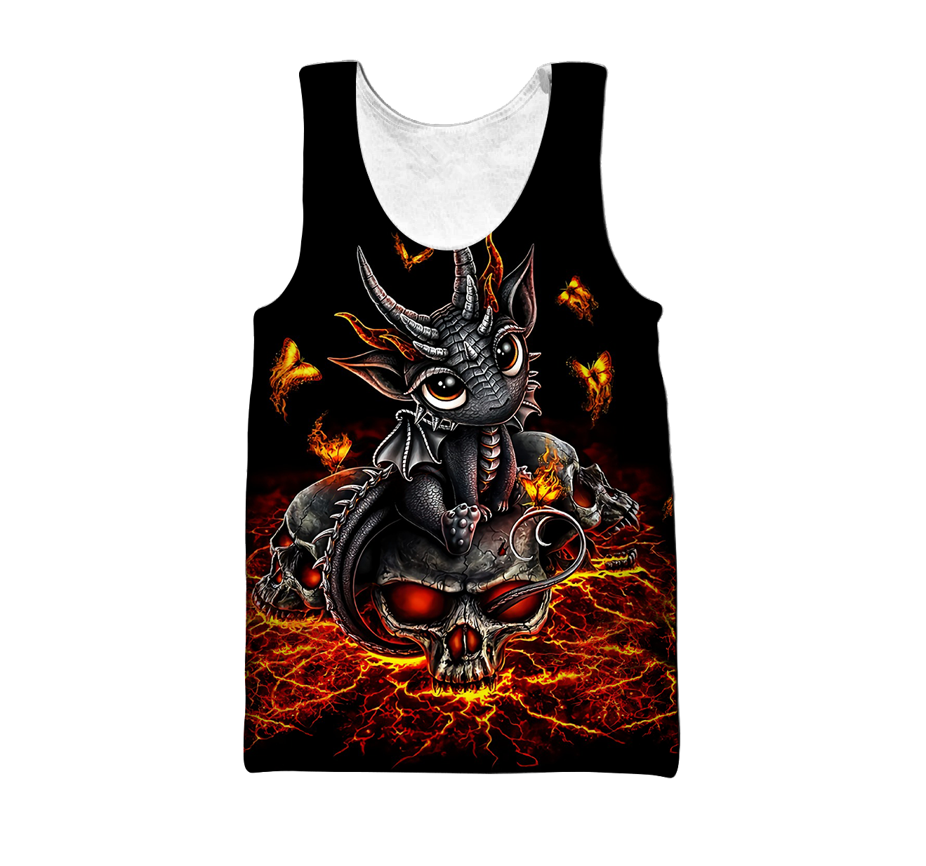 Love Skull dragon red 3D all over printed for man and women