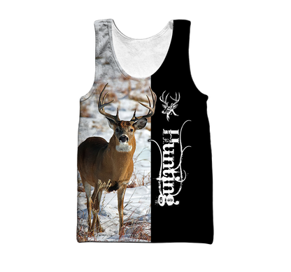 Premium Deer Hunting for Hunter Half White Camo 3D Printed Unisex Shirts