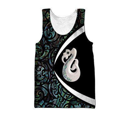 Aotearoa Manaia Silver Fern Paua Shell New Zealand 3D Unisex Hoodie