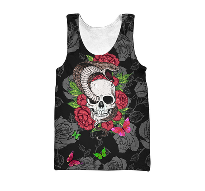 Snake love Skull red 3D all over printed for man and women QB05312003