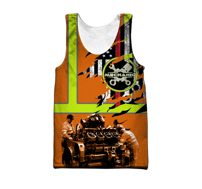 All Over Printed Mechanic Hoodie For Men and Women TN