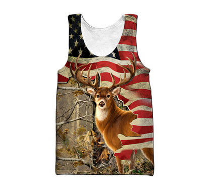 Deer Hunting America Flag 3D All Over Printed Shirts HHT11092032-LAM