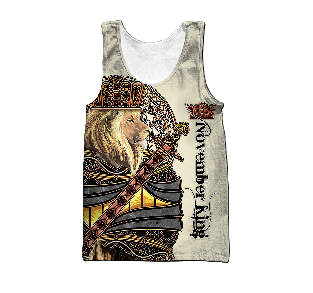 November Black King Lion  3D All Over Printed Unisex Shirts