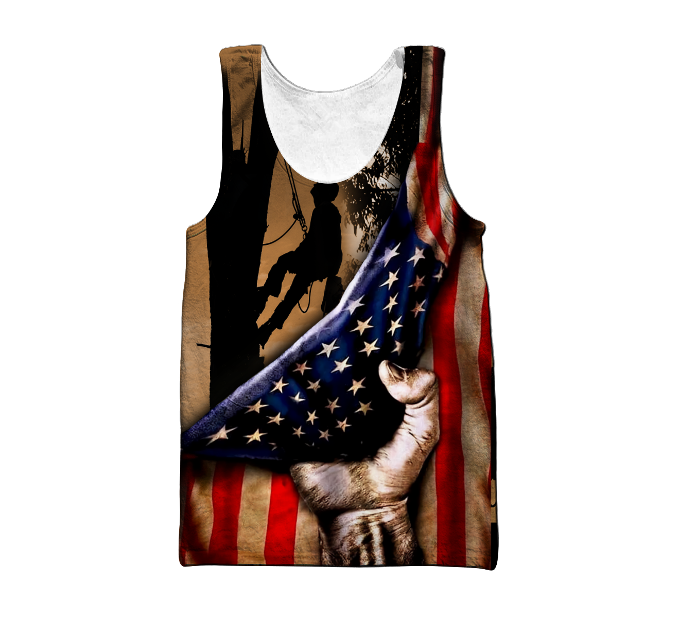 Premium Unisex All Over Printed American Flag Arborist Shirts MEI