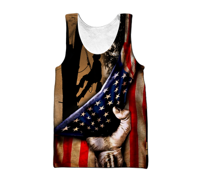 Premium Unisex All Over Printed American Flag Arborist Shirts MEI