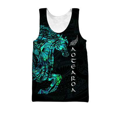 Horse Aotearoa Maori Manaia 3D Unisex Hoodie