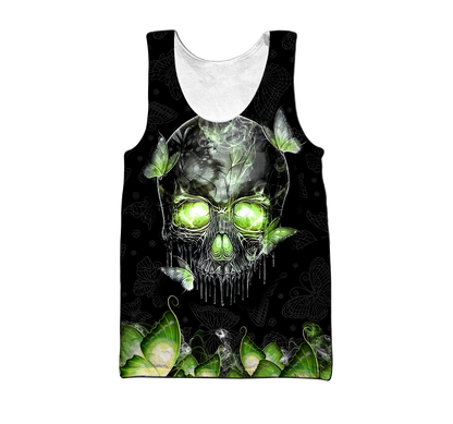 Butterfly Love Skull red 3D all over printed for man and women QB06152001