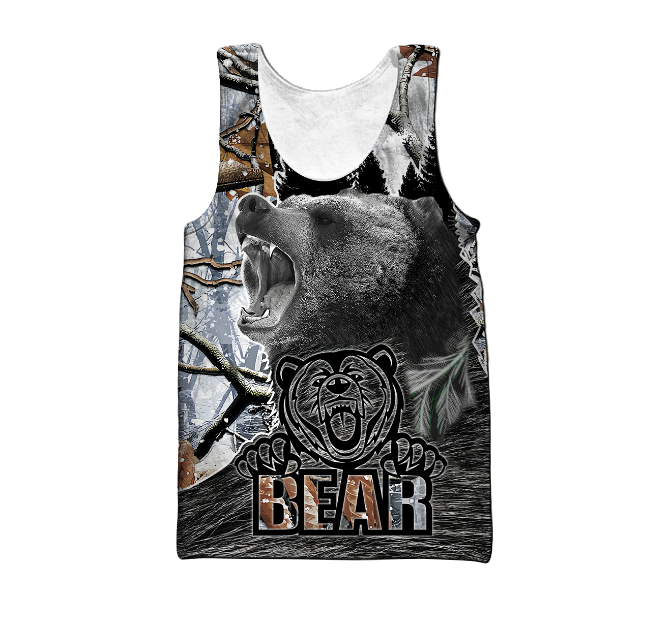 All Over Printed Bear Hoodie MEI09292003-MEI