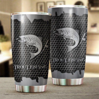Trout Fishing Metal Stainless Steel Tumbler 20 Oz HC27507 - Amaze Style™-Tumbler