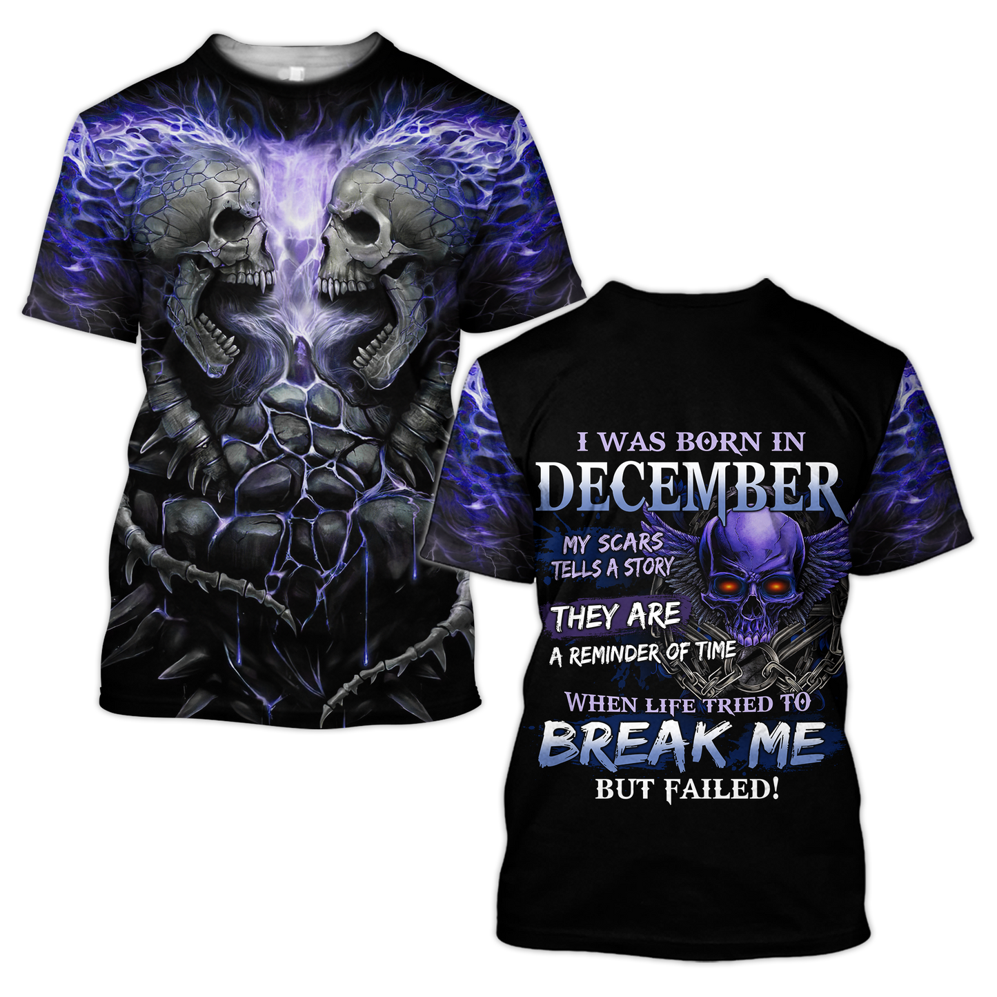 December Guy Skull 3D All Over Printed Shirts Pi24102012ST