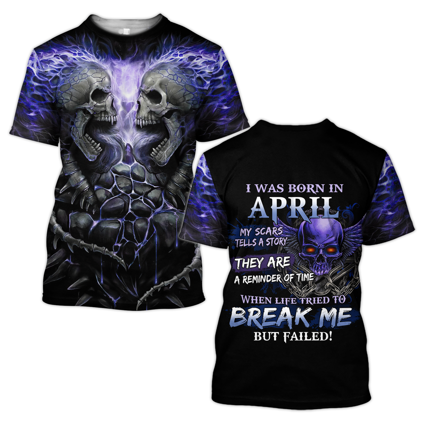 April Guy Skull 3D All Over Printed Unisex Hoodie