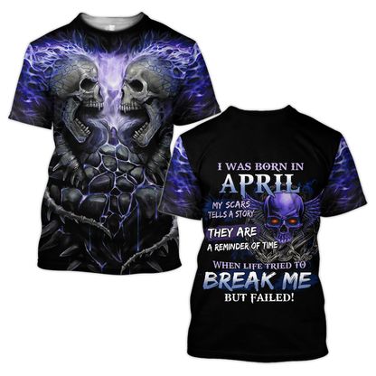 April Guy Skull 3D All Over Printed Unisex Hoodie