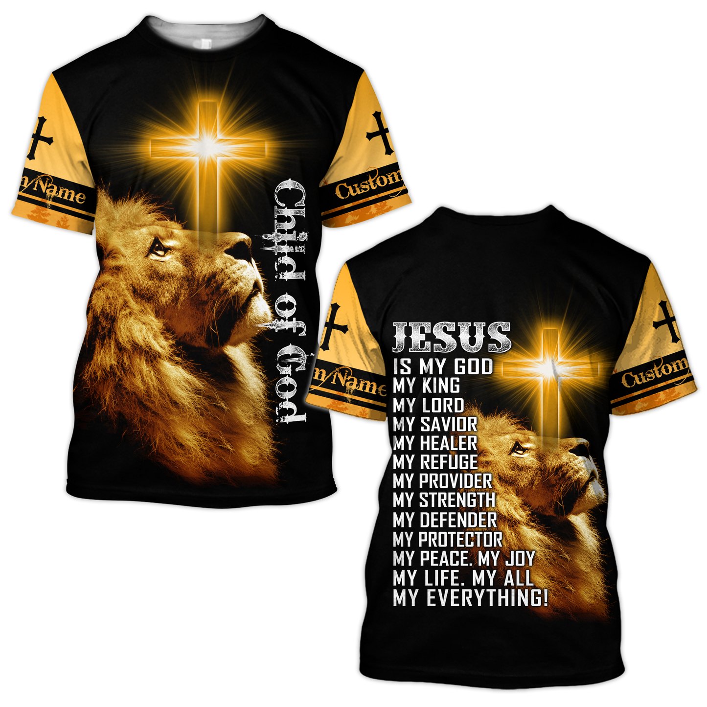 Child Of God Custom Name 3D All Over Printed Shirts For Men and Women Pi15102004