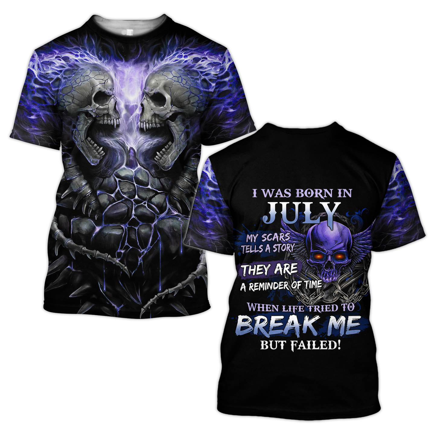 July Guy Skull 3D All Over Printed Shirts Pi24102007ST