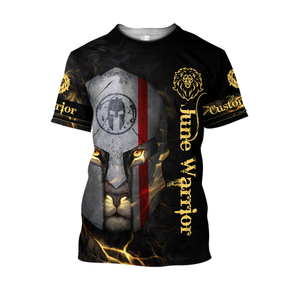 June Spartan Lion Warrior 3D All Over Printed Unisex Shirts