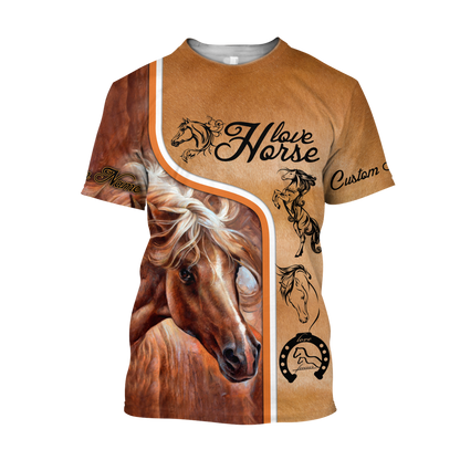 Personalized Love Horse 3D All Over Printed Unisex Shirts Pi112038