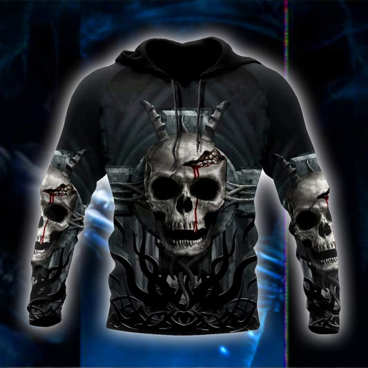Premium Unisex Skull Cross All Over Printed Shirts  MEI
