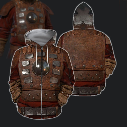 3D All Over Print Armor Mongol Warrior Hoodie - Amaze Style™-Apparel