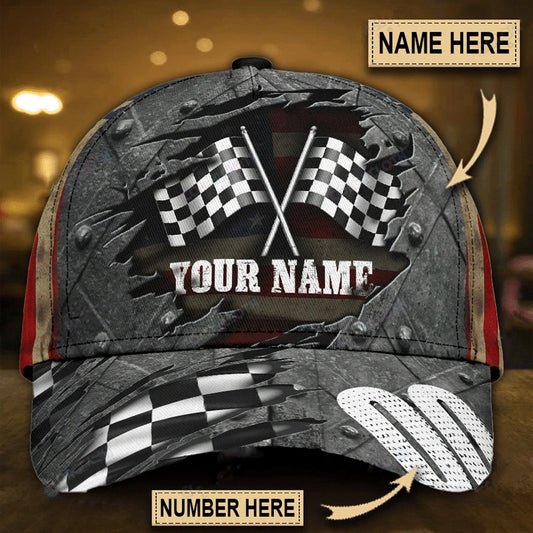 Personalized Name Biker Classic Cap Race On