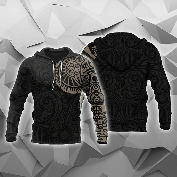 Maori Tattoo New Zealand All Over Hoodie NVD - Amaze Style™-Apparel