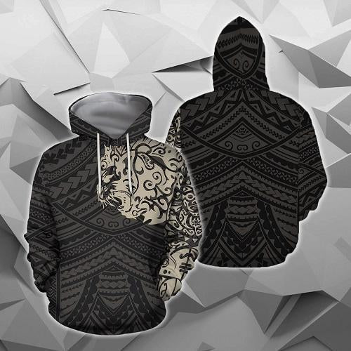 Maori Lion Tattoo New Zealand All Over Hoodie Golden NVD - Amaze Style™-Apparel