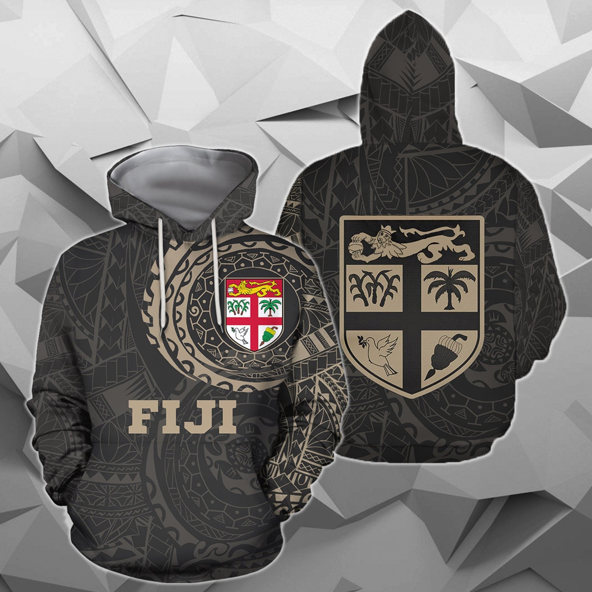 Fiji in My Heart Polynesian Tattoo Style Hoodie A - Amaze Style™-Apparel