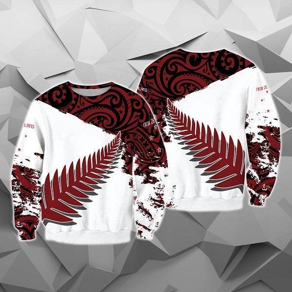 New Zealand Maori Fern Red Edition Zip Hoodie HC0802 - Amaze Style™-Apparel