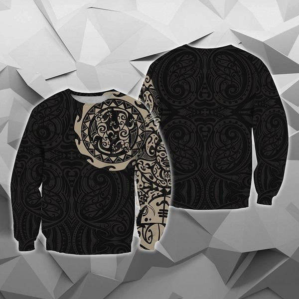 Maori Tangaroa Tattoo New Zealand All Over Hoodie - Golden HC - Amaze Style™-Apparel