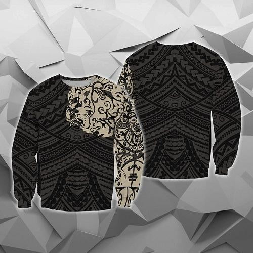 Maori Lion Tattoo New Zealand All Over Hoodie Golden NVD - Amaze Style™-Apparel