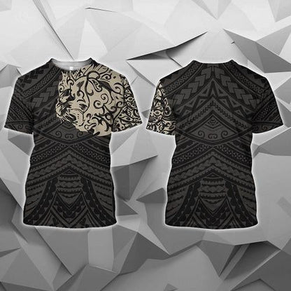 Maori Lion Tattoo New Zealand All Over Hoodie Golden NVD - Amaze Style™-Apparel