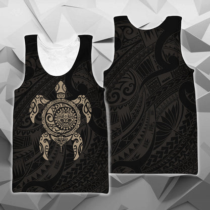 Turtle Maori Tattoo All Over Hoodie Gold NVD - Amaze Style™-Apparel