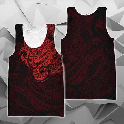Maori Tattoo Style All Over Hoodie Red Version NVD - Amaze Style™-Apparel