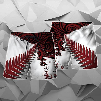 New Zealand Maori Fern Red Edition Zip Hoodie HC0802 - Amaze Style™-Apparel