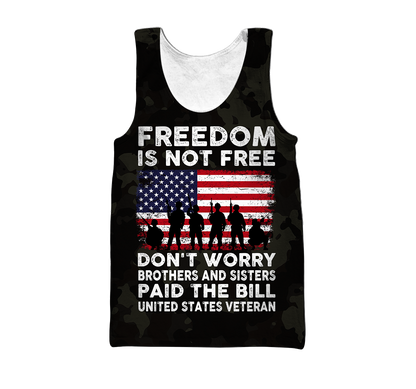 Veteran Freedom is not Free 3D all over printed shirts for men and women DD05252001 - Amaze Style™-Apparel