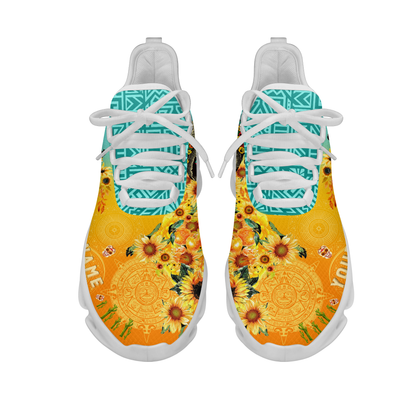 Personalized Mexico Sugar Skull Orange Clunky Sneaker Shoes