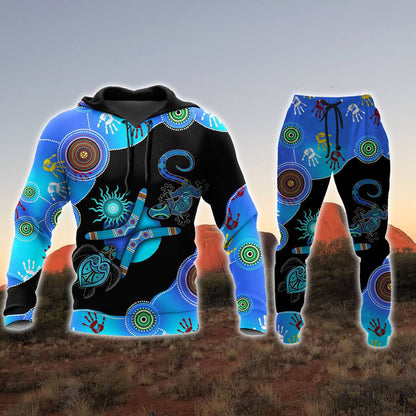 Aboriginal Naidoc Week 2021 Blue Combo Hoodie And Sweatpant