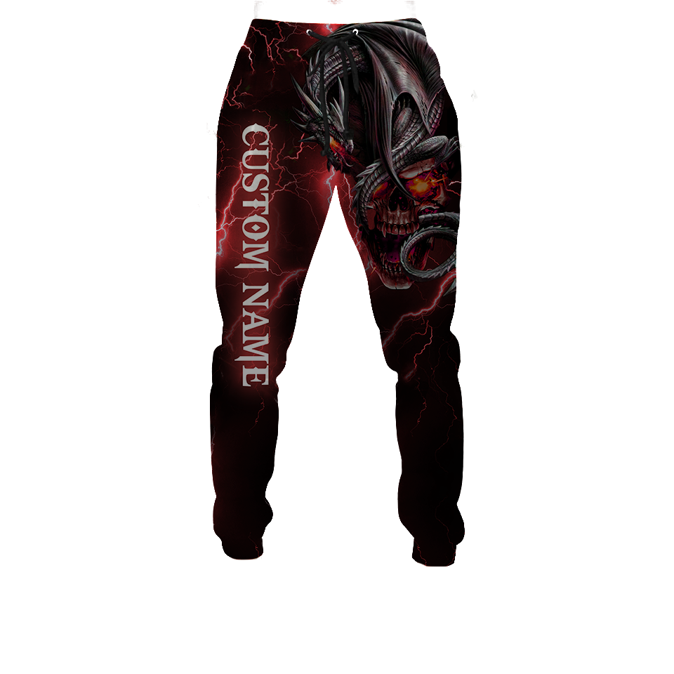 Dragon Skull Red 3D Shirt For Men And Women Custom Name