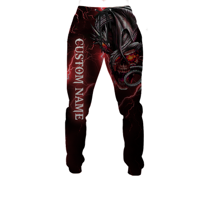 Dragon Skull Red 3D Shirt For Men And Women Custom Name